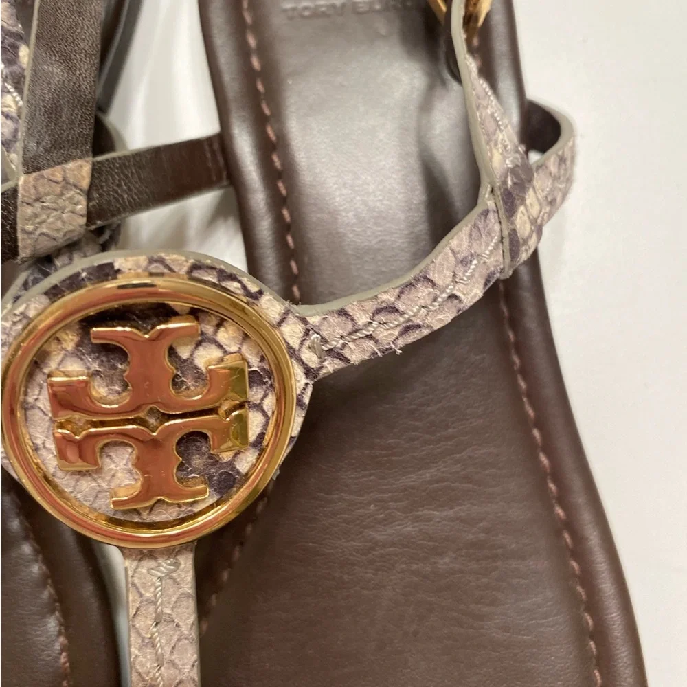 Tory Burch DANI Roccia Thong Sandal Gold Logo - Picture 3 of 8